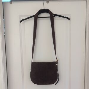 Madewell Brown Suede Mini Bucket Tote